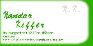nandor kiffer business card