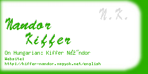 nandor kiffer business card